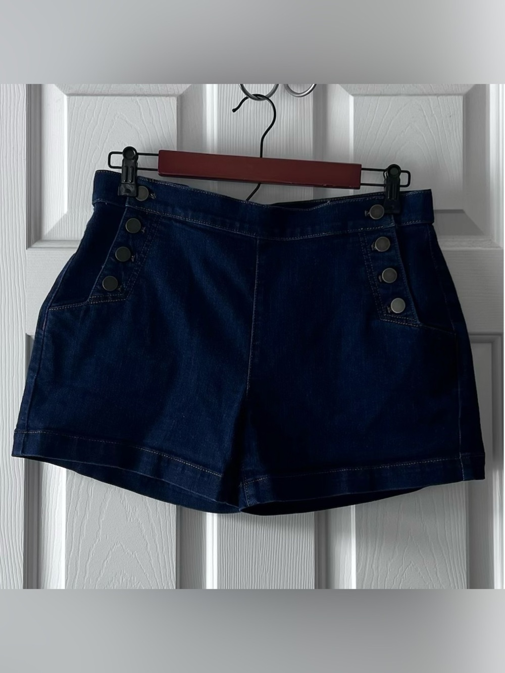 LOFT Denim Shorts with Button Details